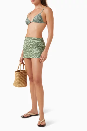 تنورة نوا قصيرة بنقشة قطن وستان