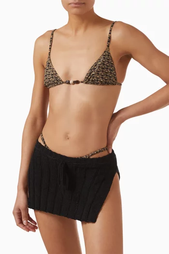 تنورة ياسمين قصيرة بفتحات نسيج