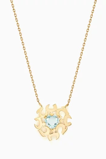 Arabic 'Hobb' Amethyst Necklace in 18kt Gold