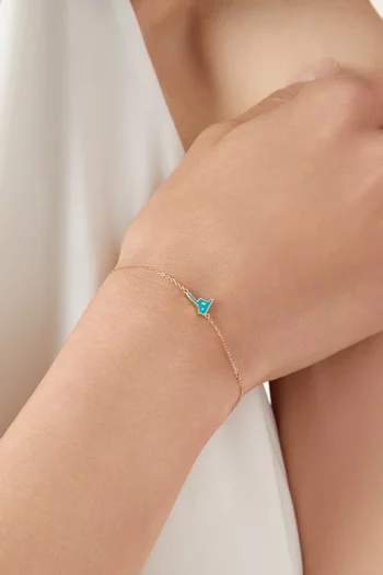 Arabic Letter 'Hhaa' Bracelet in Enamel & 18kt Gold