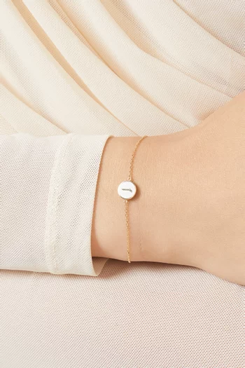 Arabic Letter 'Alef' Double-sided Bracelet in 18kt Gold