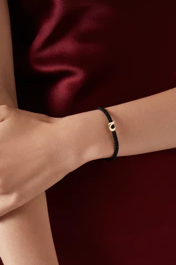 Arabic Letter 'Haa' Cord Bracelet in 18kt Gold