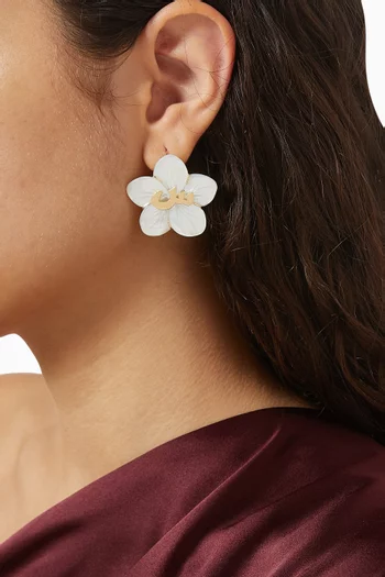 Oula 'Seen' Flower Earrings in Mother of Pearl & 18kt Gold