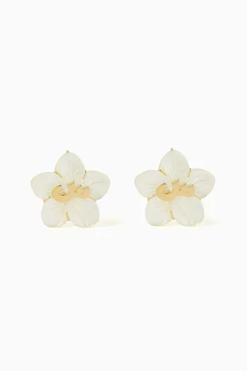 Oula 'Seen' Flower Earrings in Mother of Pearl & 18kt Gold