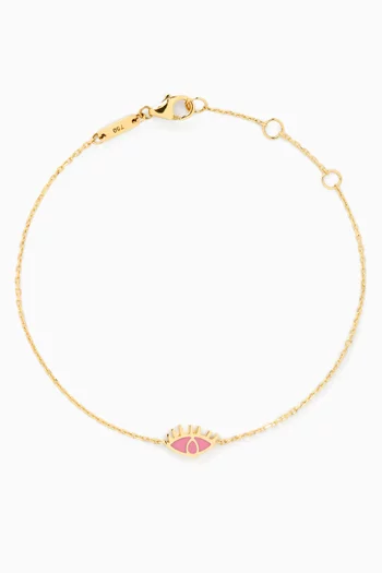 Evil Eye 'Ya Ein' Bracelet in Enamel & 18kt Gold