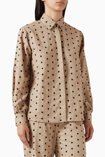 Polka-dot Embroidered Shirt