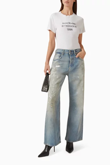 تي شيرت بشعار الماركة قطن وقنب