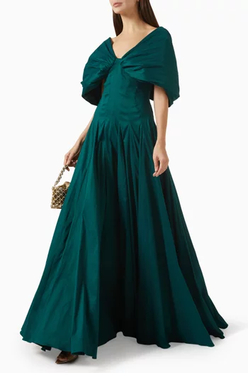 Ava Off-shoulder Gown in Taffeta