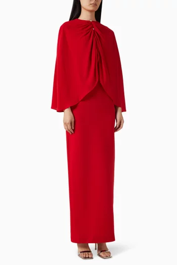 Short Cape Gown in Crepe