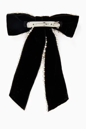 مشبك لينوكس بتصميم مرصع باللؤلؤ مخمل