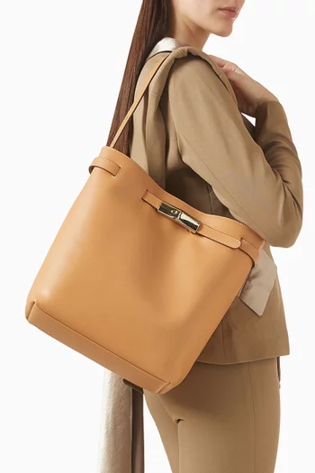 Large Le Roseau Smart Shoulder Bag in Leather