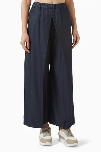 بنطال وايت اديشين بساقين واسعتين