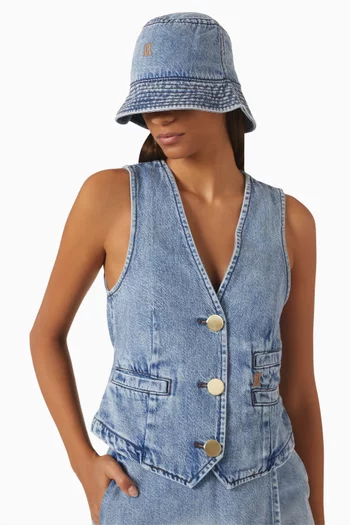 AX Logo Bucket Hat in Denim