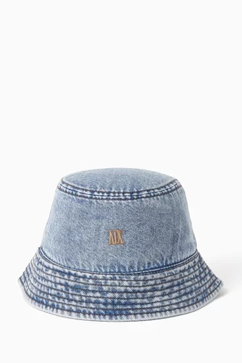 AX Logo Bucket Hat in Denim
