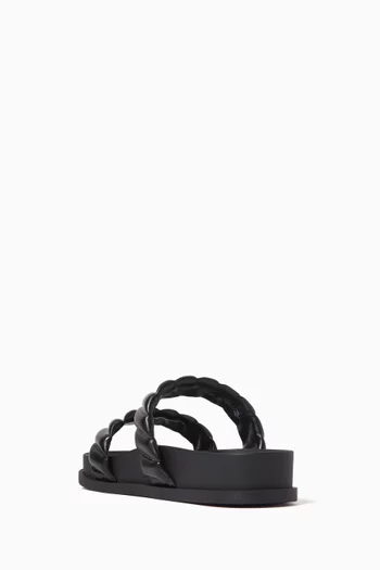 حذاء مفتوح بشعار الماركة جلد صناعي