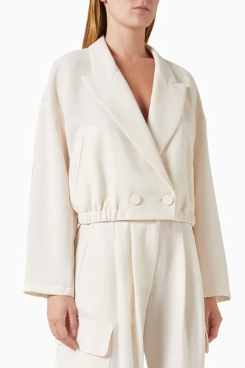 جاكيت بحزام خصر مطاطي