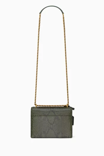 حقيبة كتف سن ست متوسطة جلد أفعى