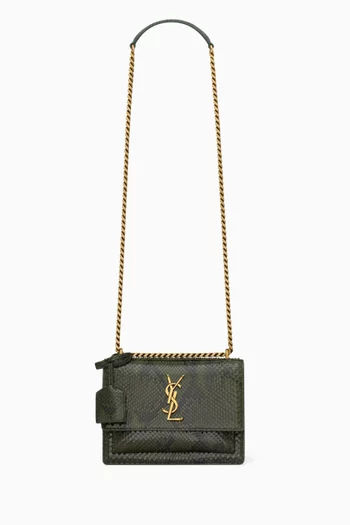 حقيبة كتف سن ست متوسطة جلد أفعى