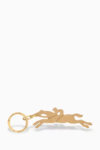 Le Pliage Xtra Keyring in Metallic Leather