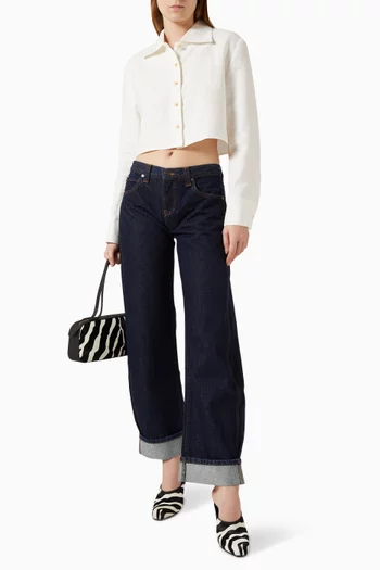 Jasen Crop Top in Linen