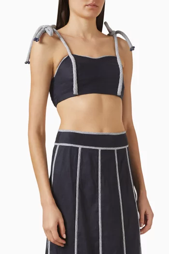 Camogli Crop Top in Linen