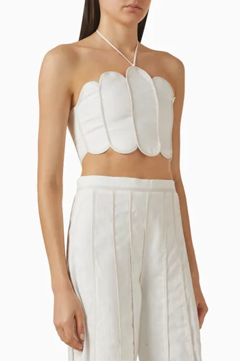 Lena Scallop Top in Linen