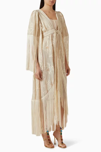 Betsy Fringe Belted Kimono