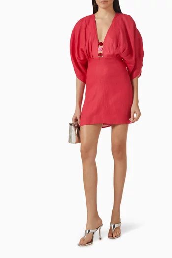 فستان أبيلا قصير كتان