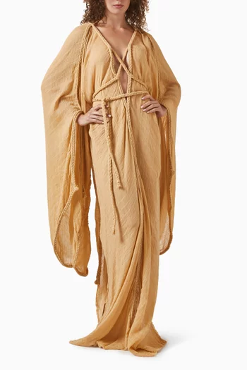 قفطان هيليا بتفاصيل مجدولة قطن