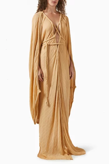 قفطان هيليا بتفاصيل مجدولة قطن