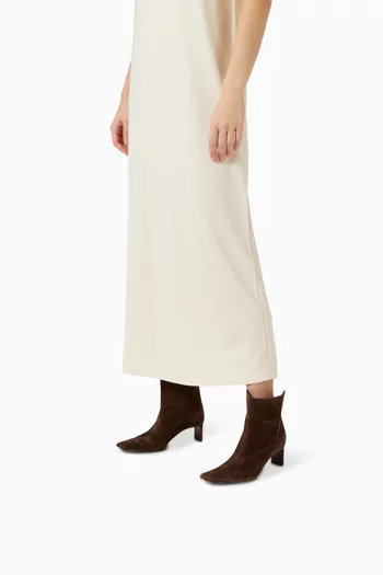 حذاء بوت اونا بطول الكاحل وكعب 55 مم شمواه