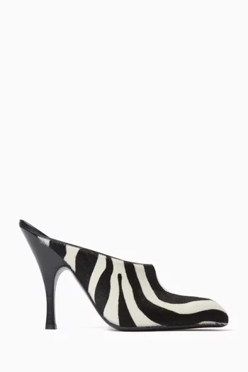 Colt 100 Mules in Zebra-print Calf Hair