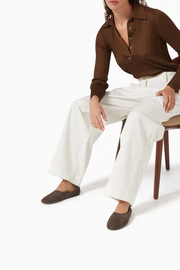 حذاء باليرينا جين بكعب مسطح شمواه