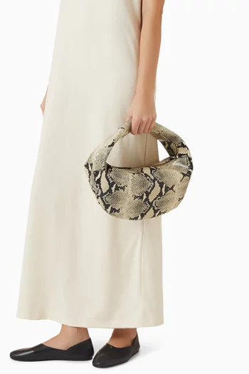 Medium Olivia Hobo Bag in Python-embossed Leather