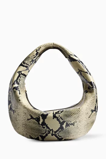 Medium Olivia Hobo Bag in Python-embossed Leather