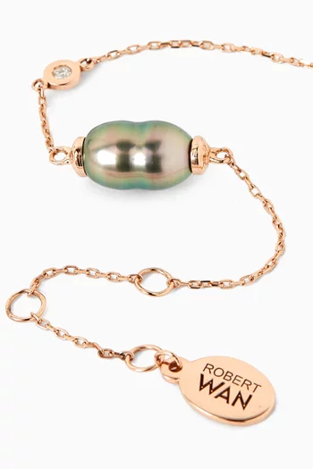 Pearl & Diamond Bracelet in 18kt Rose Gold