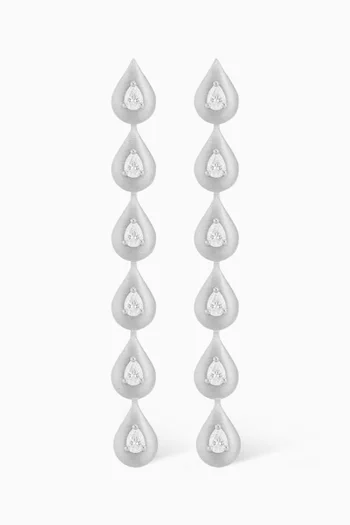 Marquis Diamond Drop Earrings in 18kt White Gold