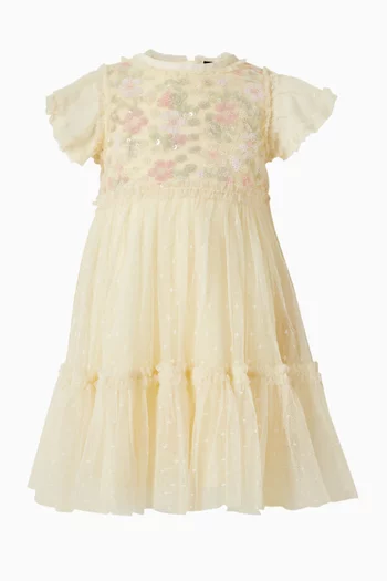 فستان بصدرية مطرزة بالترتر