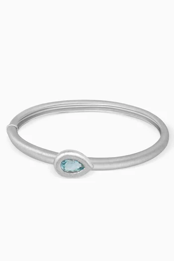 Satine Pear Tourmaline Bangle in 18kt White Gold