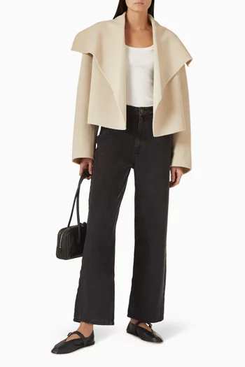 معطف ترنش لوسيا بقصة قصيرة مزيج صوف