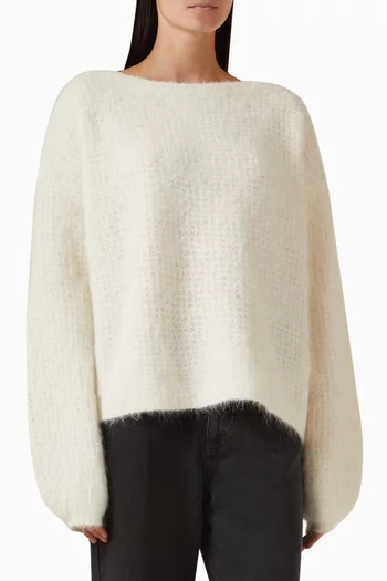 سترة أليسا بفتحة رقبة على شكل قارب مزيج ألبكة