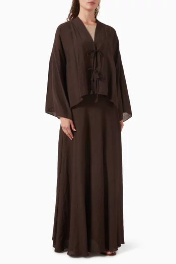 طقم بلوزة وتنورة مزيج قطن