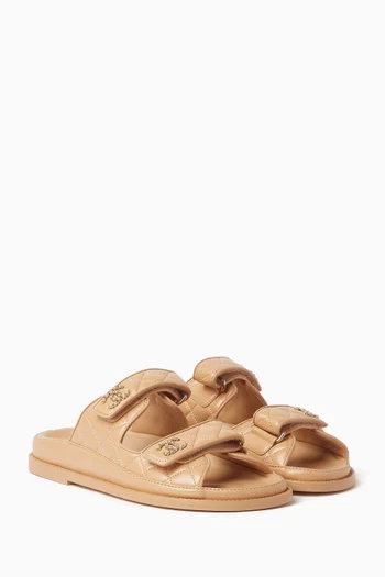 Unused Dad Slide Sandals in Lambskin, EU 38