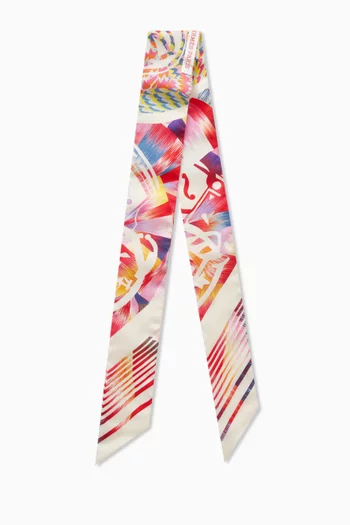 Unused Ex-Libris Marble Twilly Scarf in Silk