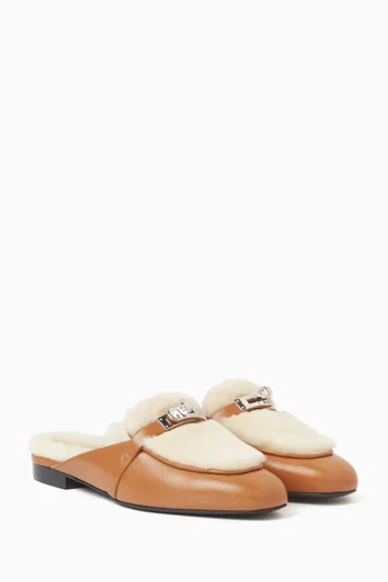 Unused Oz Mule Sandals in Goatskin & Shearling, EU 38