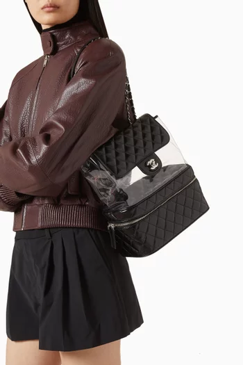 حقيبة ظهر اكواريوم كبيرة جلد عجل وكلوريد متعدد الفينيل