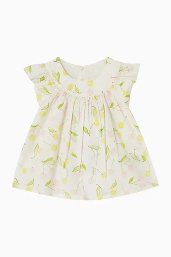 بلوزة كشكش بطبعة ليمون