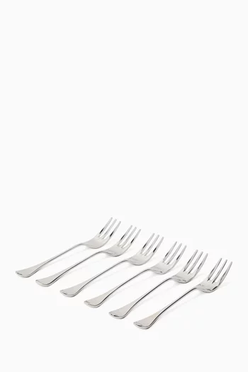 Dessert Forks in Silver-plated Steel, Set of 6