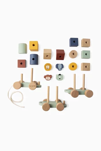 لعبة قطار حيوانات خشب