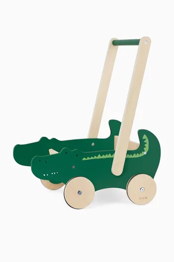 Mr. Crocodile Wooden Push Along Cart